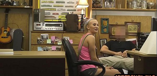  Perky tits blond babe nailed by pawn man